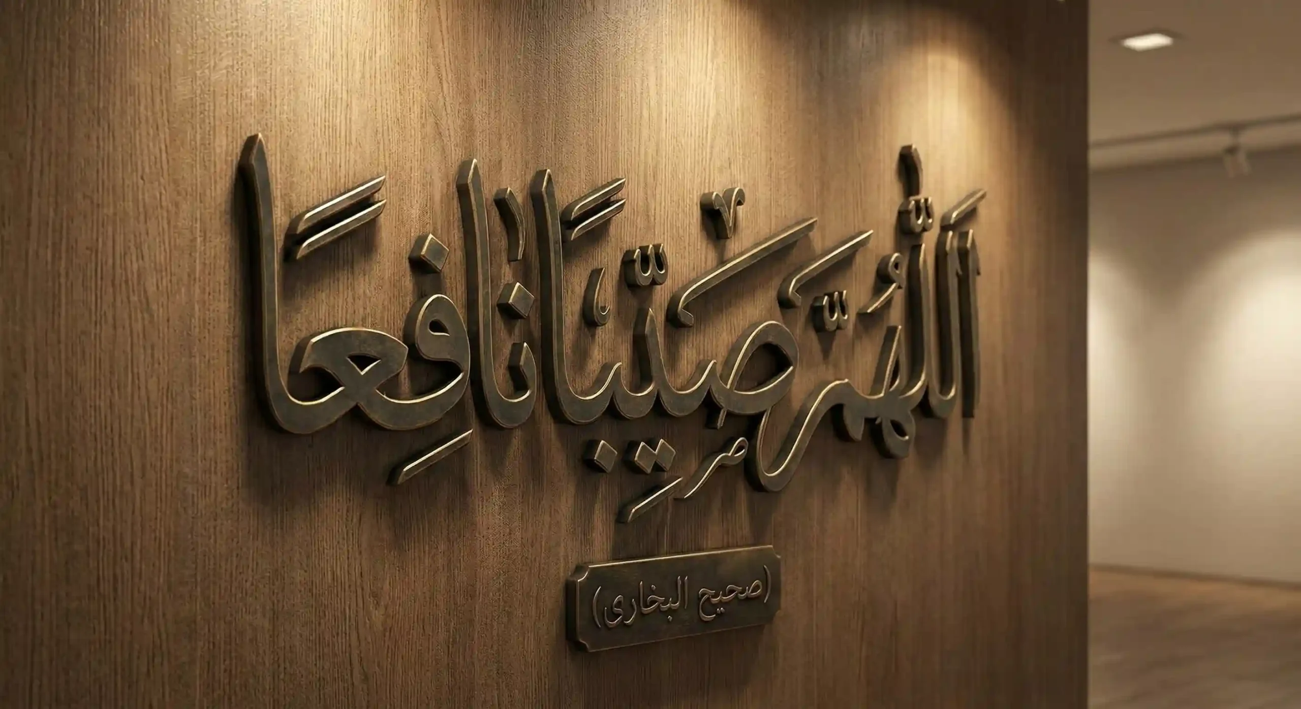 Islamic calligraphy of the Dua for rain 'Allahumma Sayyiban Nafi'an' written in blue Arabic script on vintage parchment paper, representing the prayer for beneficial rain."