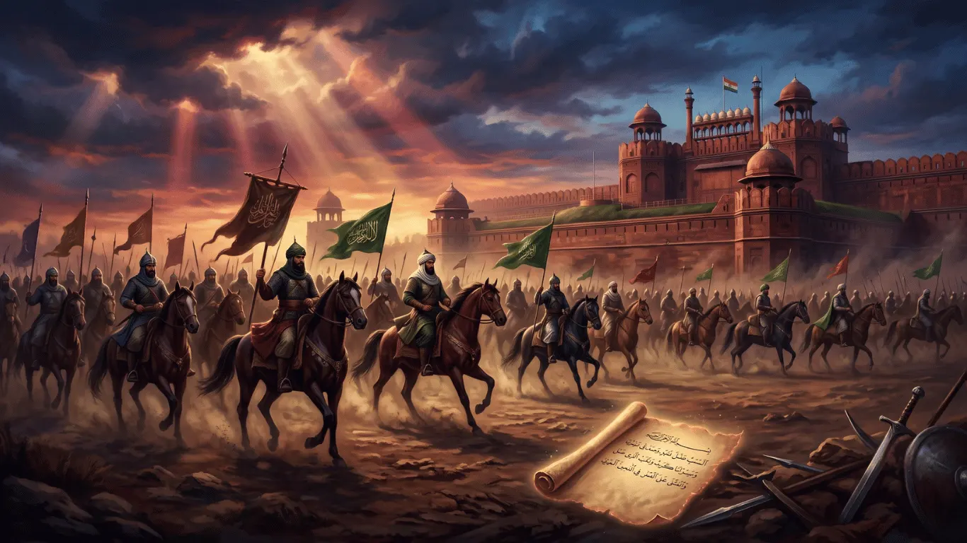 An optimized, detailed featured image for a deep analysis article about the Ghazwa-e-Hind Hadith prophecy.
